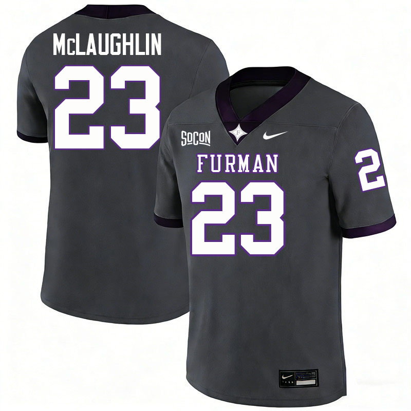 Furman Paladins #23 Luke McLaughlin College Football Jerseys,Uniforms-Grey